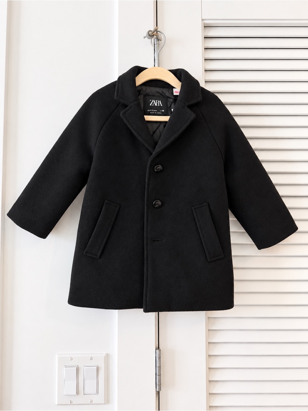 ZARA Little Black Pea Coat for Kids